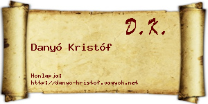 Danyó Kristóf névjegykártya